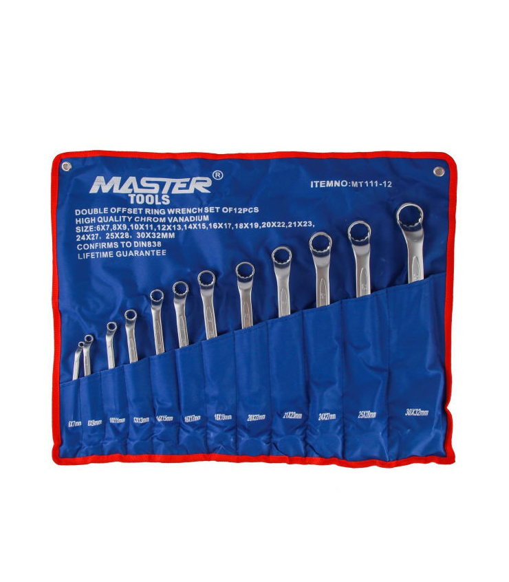 ست آچار 12 عددی دو سر رینگی مسترتولز MASTER TOOLS مدل MT111-12